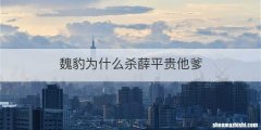 魏豹为什么杀薛平贵他爹