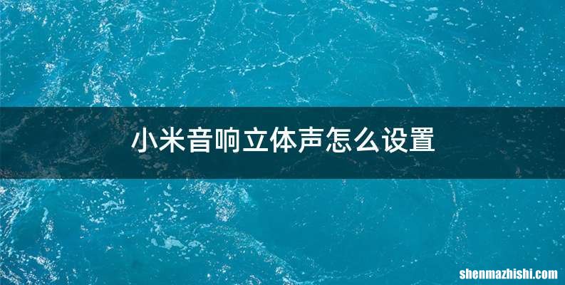 小米音响立体声怎么设置