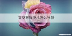 雪纺衣服脱丝怎么补救