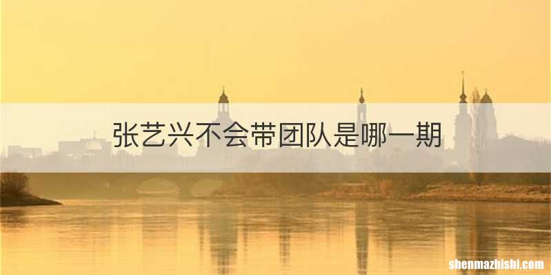 张艺兴不会带团队是哪一期