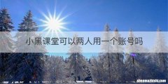 小黑课堂可以两人用一个账号吗
