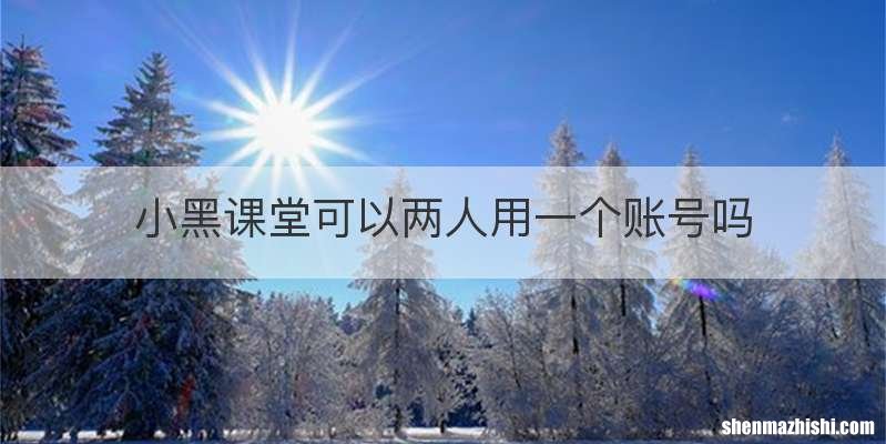 小黑课堂可以两人用一个账号吗