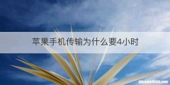 苹果手机传输为什么要4小时