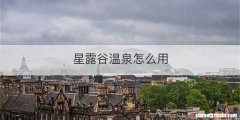 星露谷温泉怎么用