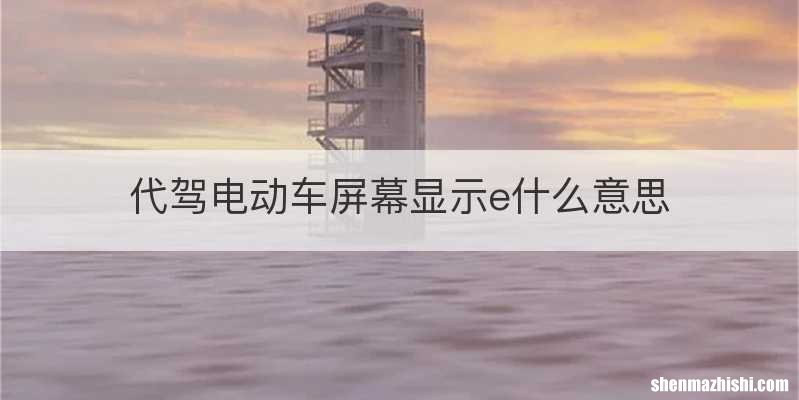 代驾电动车屏幕显示e什么意思