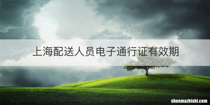 上海配送人员电子通行证有效期