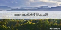 iqooneo3充电支持33w吗