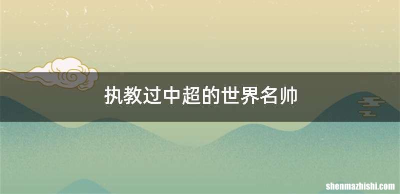 执教过中超的世界名帅