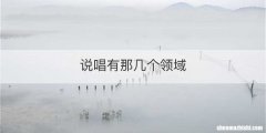 说唱有那几个领域