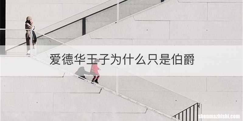 爱德华王子为什么只是伯爵