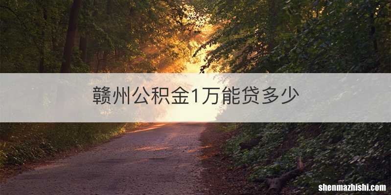 赣州公积金1万能贷多少