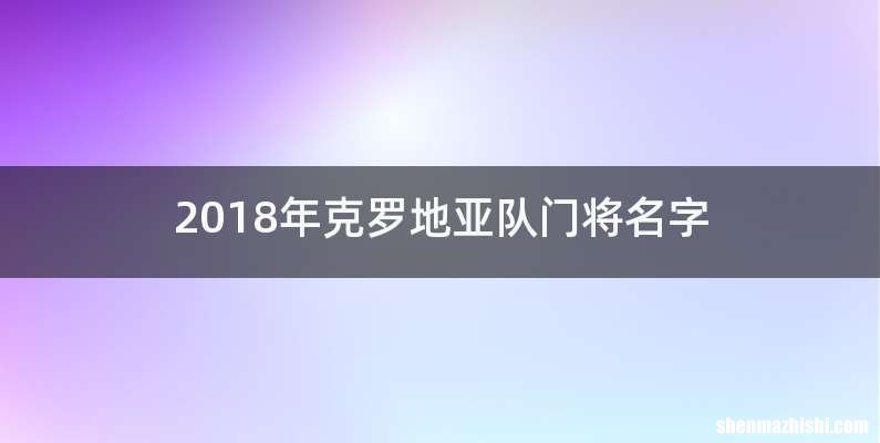 2018年克罗地亚队门将名字