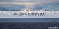 荣和酒和怀庄酒哪个更好