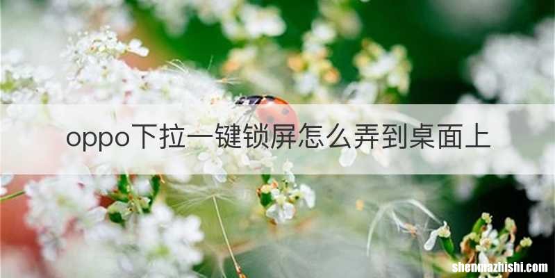 oppo下拉一键锁屏怎么弄到桌面上