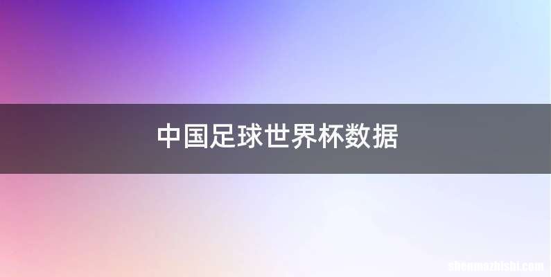中国足球世界杯数据