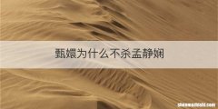 甄嬛为什么不杀孟静娴