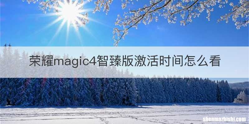 荣耀magic4智臻版激活时间怎么看