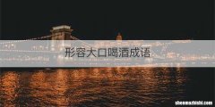 形容大口喝酒成语