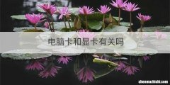 电脑卡和显卡有关吗
