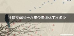 社保交60%十八年今年退休工次多少