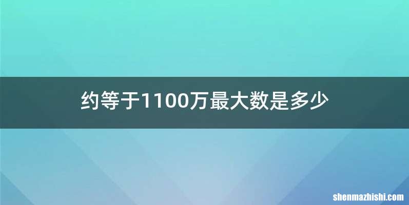 约等于1100万最大数是多少