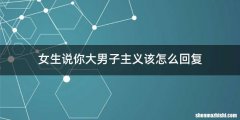 女生说你大男子主义该怎么回复