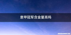 意甲冠军含金量高吗