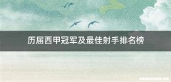 历届西甲冠军及最佳射手排名榜