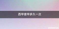 西甲意甲多久一次