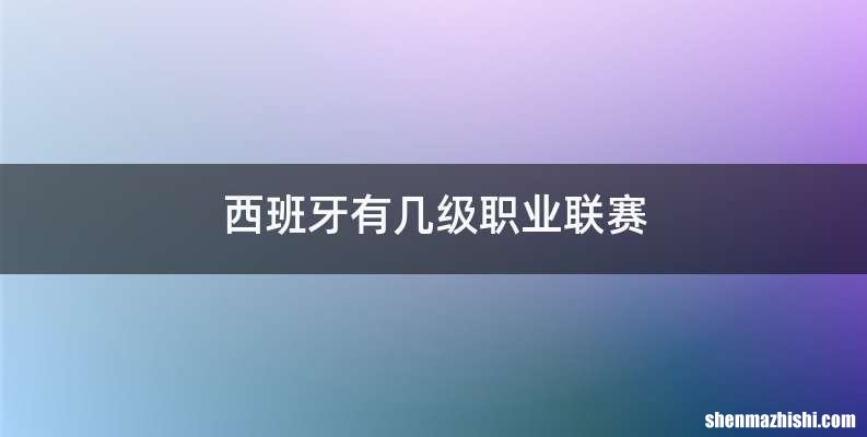 西班牙有几级职业联赛