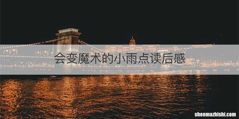 会变魔术的小雨点读后感