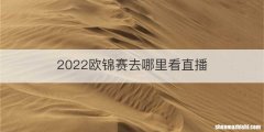 2022欧锦赛去哪里看直播