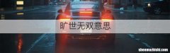 旷世无双意思