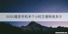 5000毫安手机半个小时王者耗电多少
