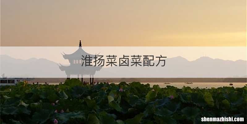 淮扬菜卤菜配方