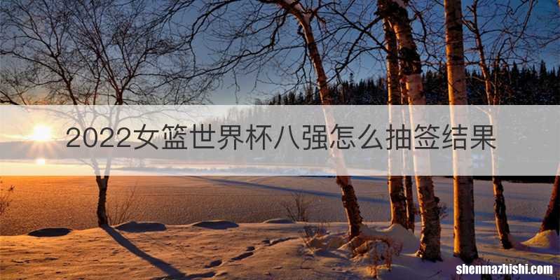 2022女篮世界杯八强怎么抽签结果