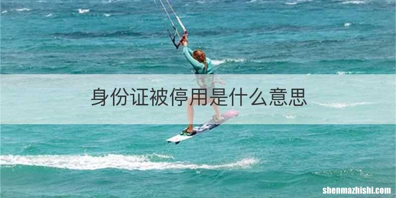 身份证被停用是什么意思