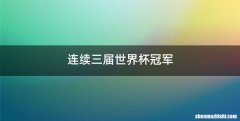 连续三届世界杯冠军