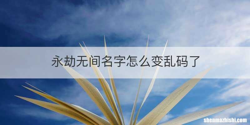 永劫无间名字怎么变乱码了