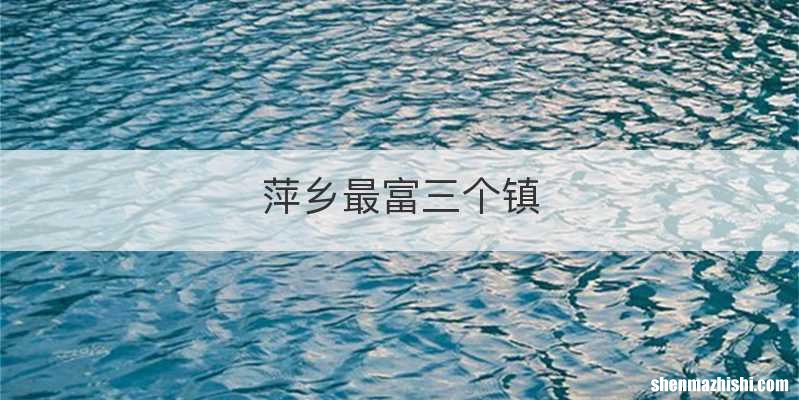 萍乡最富三个镇
