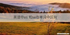 英语中es 和se在单词中区别