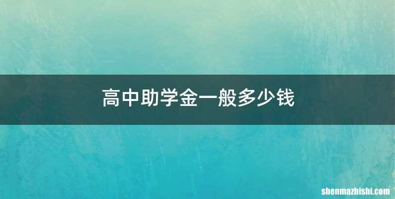 高中助学金一般多少钱