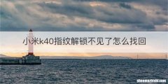 小米k40指纹解锁不见了怎么找回