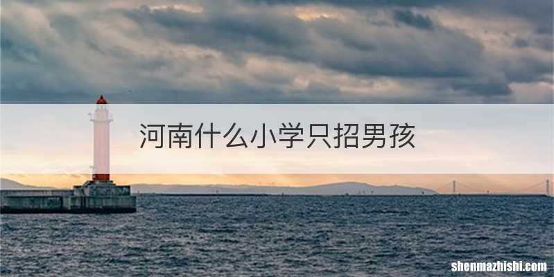 河南什么小学只招男孩