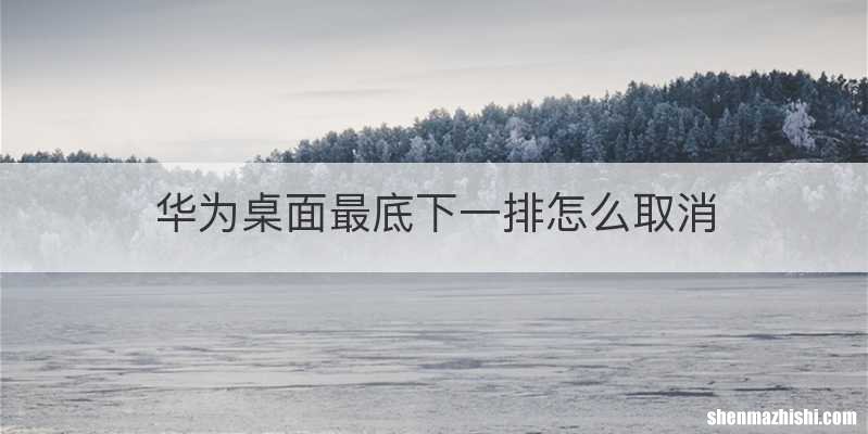 华为桌面最底下一排怎么取消