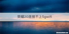 荣耀20连接不上5gwifi