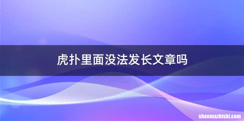 虎扑里面没法发长文章吗
