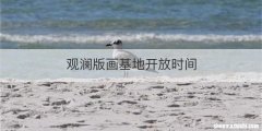 观澜版画基地开放时间