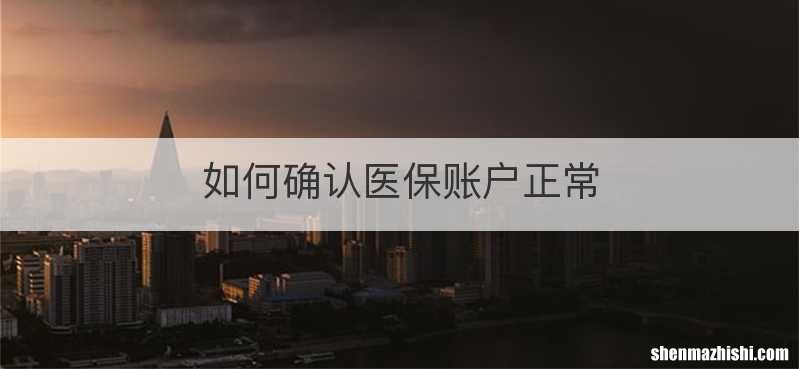 如何确认医保账户正常