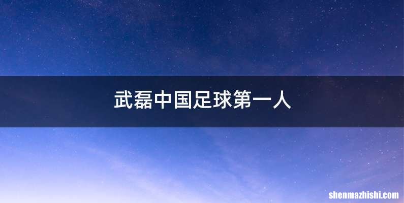 武磊中国足球第一人